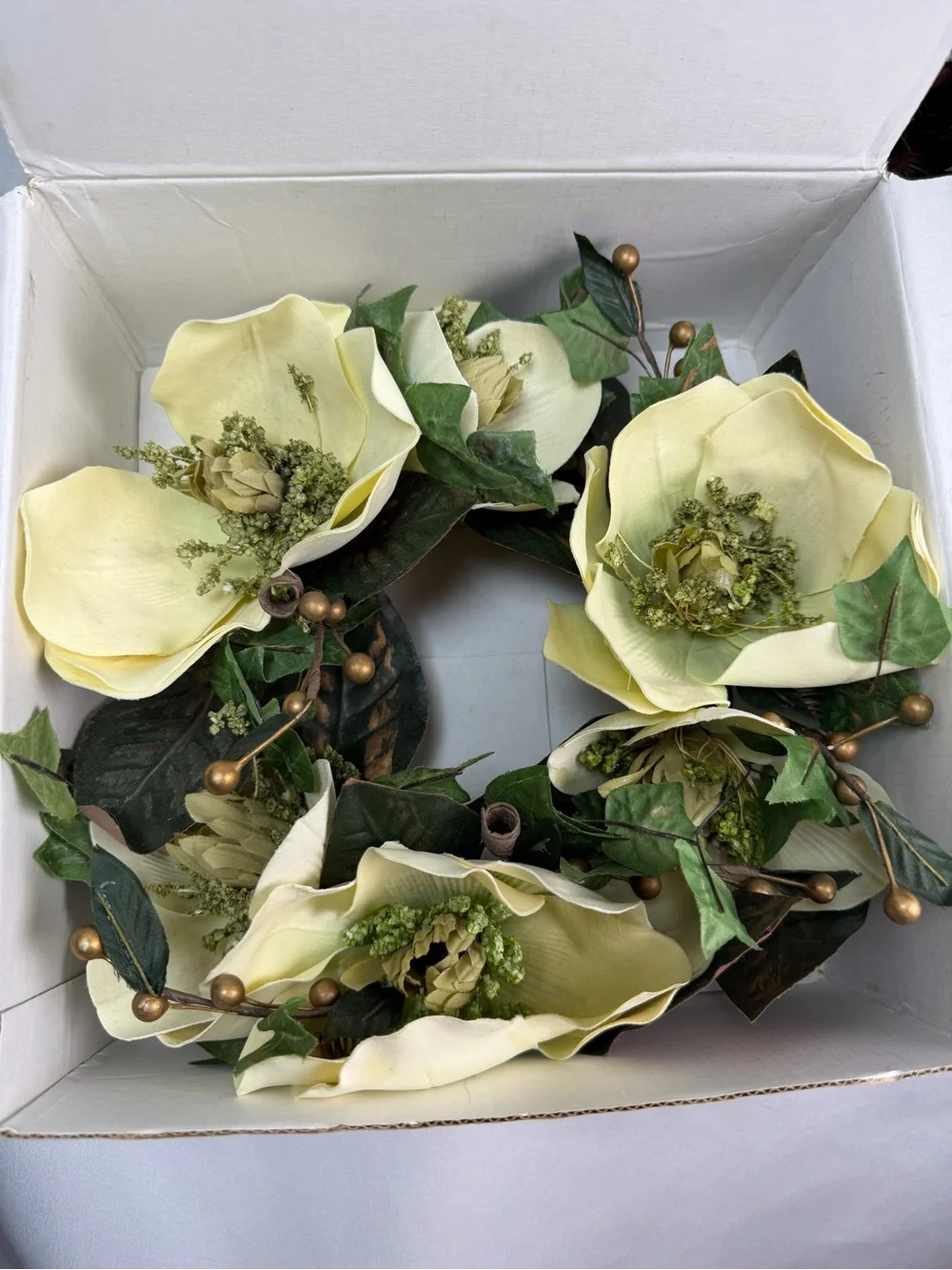 Retired Partylite Floral Candle Rings/Mini Wreaths Qty 4 Brand New See Note - Picture 4 of 9